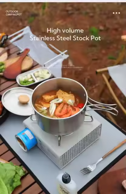 Camping Cookware Set Outdoor Cook Gear Lightweight Kitchen Utensils Hotpot Camping Pot Pans and Kettle