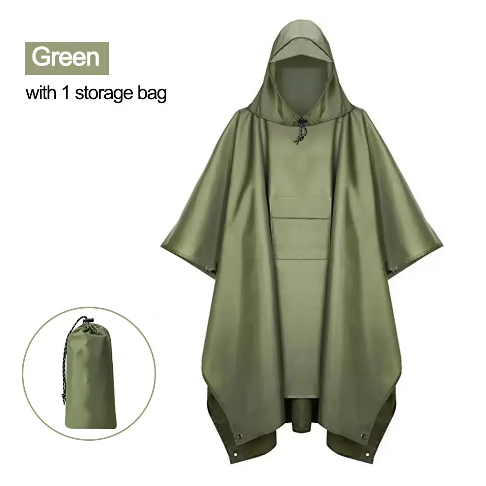 Outdoor Raincoat Women Men Hooded Long Raincoat Unisex Rain Poncho Camping Hiking Waterproof Rainwear Suit