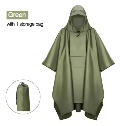 Outdoor Raincoat Women Men Hooded Long Raincoat Unisex Rain Poncho Camping Hiking Waterproof Rainwear Suit