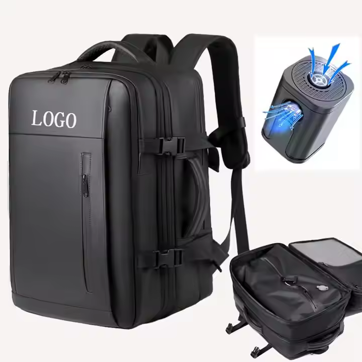 Luxury Business Waterproof Airback Outdoors Vacuum Compression Laptop Backpack Expandable Large Capacity Travel Backpack for Men