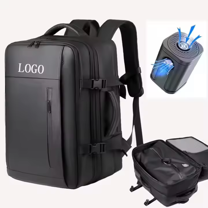 Luxury Business Waterproof Airback Outdoors Vacuum Compression Laptop Backpack Expandable Large Capacity Travel Backpack for Men