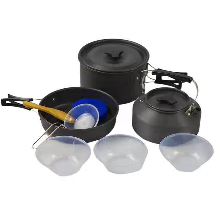 Camping Cookware Set, Camping Cooking Set Portable Mess Kit Backpacking Gear With Non-Stick Camping Pot Pans