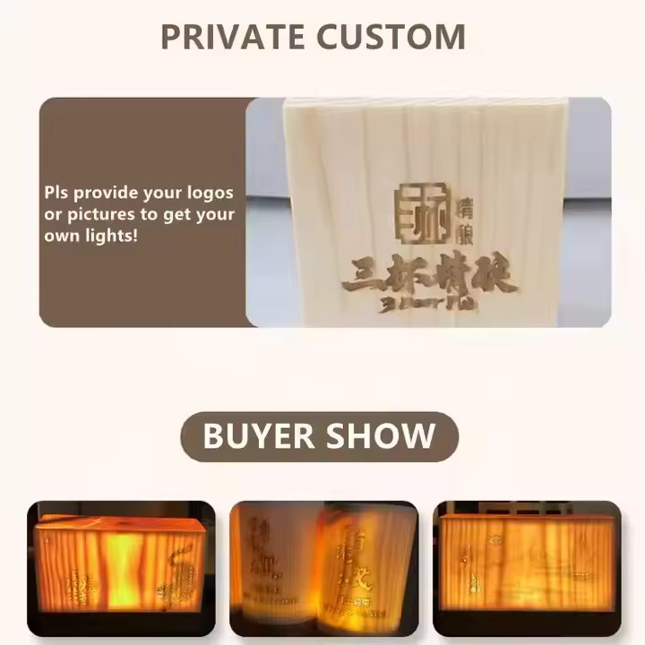 Creative Hand Making Cafe Atmosphere Light Outdoor Camping Night Light LED Touch Control Wood Table Lamp for Restaurant Bar