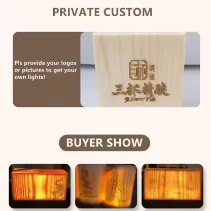 Creative Hand Making Cafe Atmosphere Light Outdoor Camping Night Light LED Touch Control Wood Table Lamp for Restaurant Bar