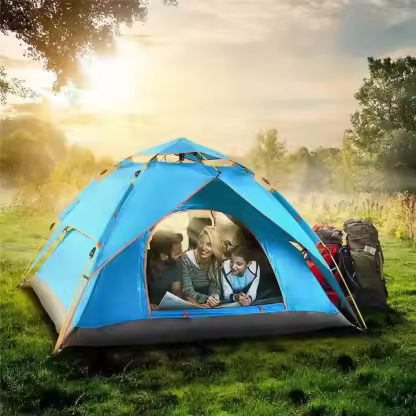 Camping Tent Double Door Outdoor Camping Tent Windproof and Waterproof Lightweight Suitable for Hiking Outdoor