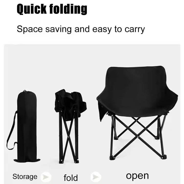Jetshark Portable Folding Backrest Leisure Folding Moon Chair Home Outdoor Camping