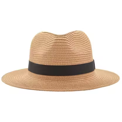 HD02 Outdoor Women Men Unisex Plain Beach Design Spring Summer Breathable Sun Straw Braid Floppy Custom Panama Fedora Straw Hat