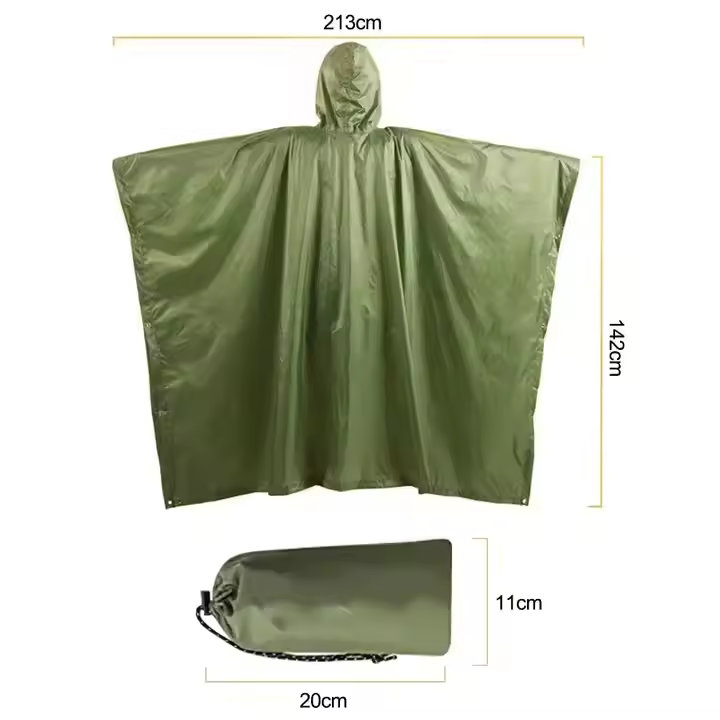 Outdoor Raincoat Women Men Hooded Long Raincoat Unisex Rain Poncho Camping Hiking Waterproof Rainwear Suit