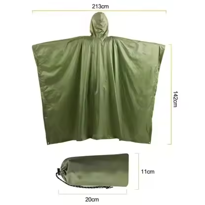 Outdoor Raincoat Women Men Hooded Long Raincoat Unisex Rain Poncho Camping Hiking Waterproof Rainwear Suit