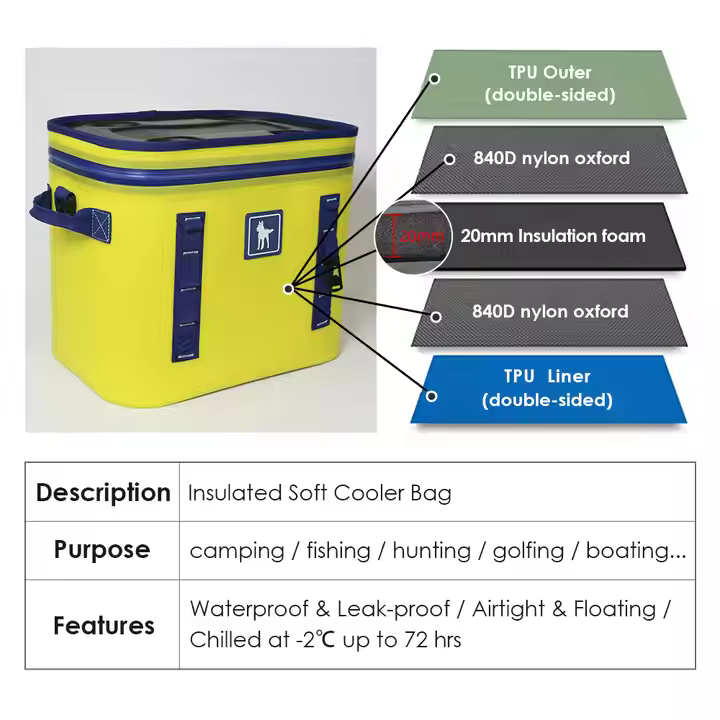 Goods in Stock Insulated Boating Floating Picnic Pvc TPU Airtight Soft Ice Bag Fully Waterproof Cooler Box for Camping Fishing
