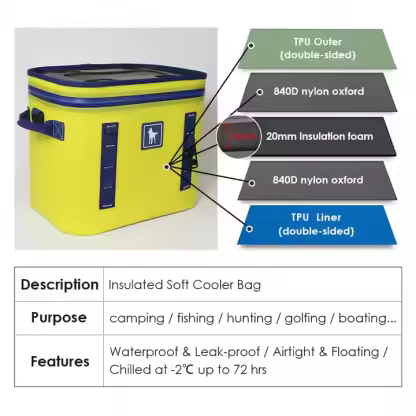 Goods in Stock Insulated Boating Floating Picnic Pvc TPU Airtight Soft Ice Bag Fully Waterproof Cooler Box for Camping Fishing