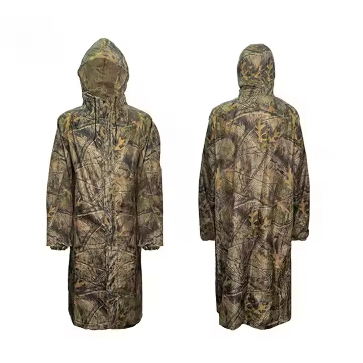 Long Sleeve Waterproof Raincoats Breathable Camouflage Motorcycle Poncho Tactical Camping Hiking Hunting Gear Rainwear