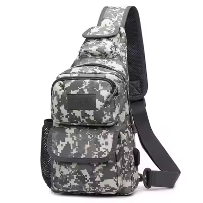 USB Charging Port Travel Crossbody Sling Bag With Bottle Holder Outdoor Men Messenger Shoulder Bag for Hiking Hunting