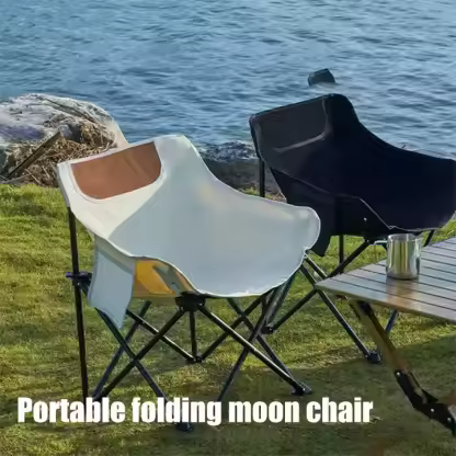 Jetshark Portable Folding Backrest Leisure Folding Moon Chair Home Outdoor Camping