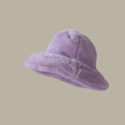 Female Warm Fashion Fleece Winter Bucket Hats Women Wide Brim Outdoor Thicken Fisherman Hat Panama