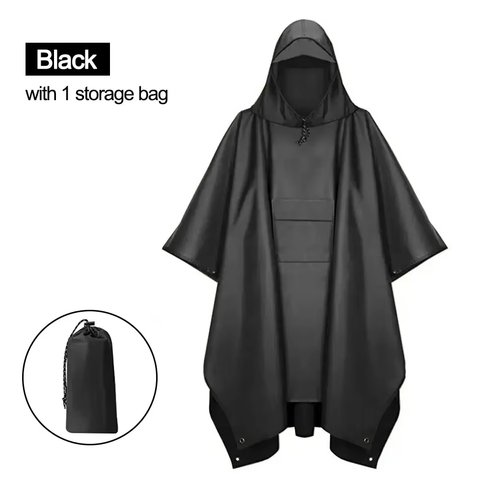 Outdoor Raincoat Women Men Hooded Long Raincoat Unisex Rain Poncho Camping Hiking Waterproof Rainwear Suit