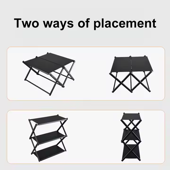 Jetshark New Multi Layer Folding Storage Rack Portable Multifunctional Desktop Storage Rack Outdoor Camping Picnic Table