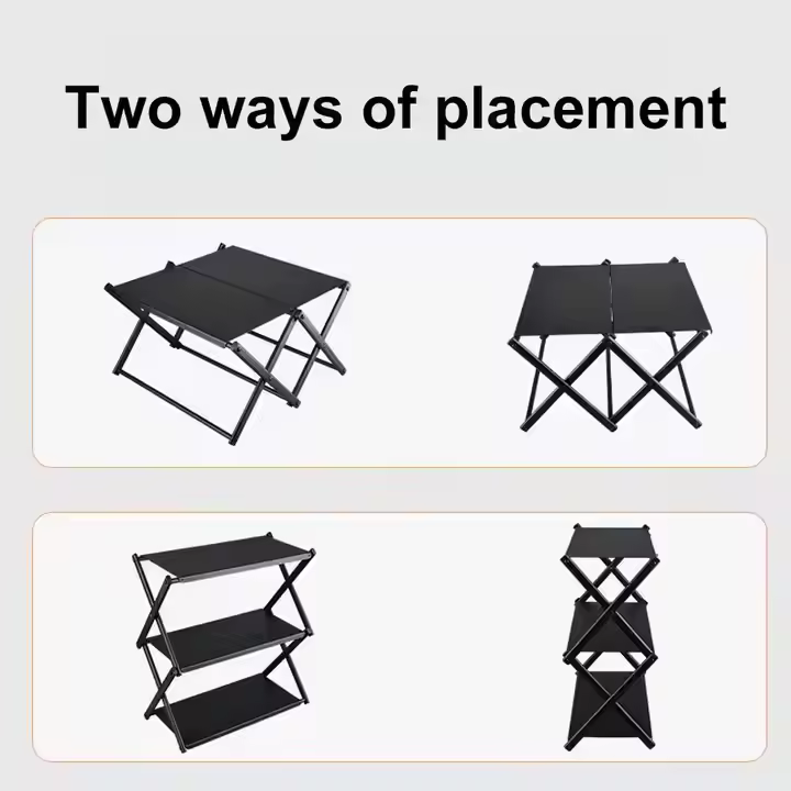 Jetshark New Multi Layer Folding Storage Rack Portable Multifunctional Desktop Storage Rack Outdoor Camping Picnic Table
