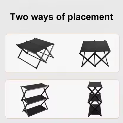 Jetshark New Multi Layer Folding Storage Rack Portable Multifunctional Desktop Storage Rack Outdoor Camping Picnic Table