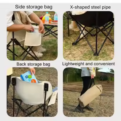 Jetshark Portable Folding Backrest Leisure Folding Moon Chair Home Outdoor Camping