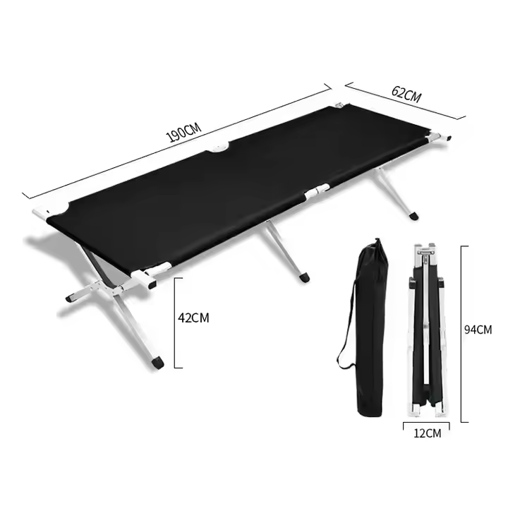 Lightweight Aluminum Frame Camping Cot Bed Modern Portable Ultralight Foldable Cot for Outdoor Hospital & Gym Use