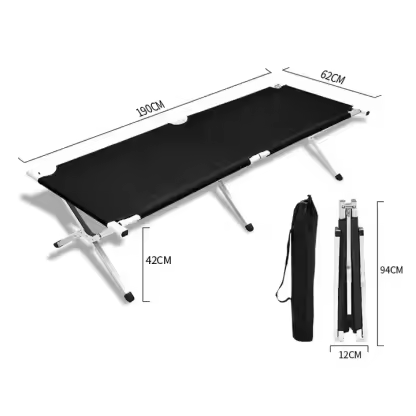 Lightweight Aluminum Frame Camping Cot Bed Modern Portable Ultralight Foldable Cot for Outdoor Hospital & Gym Use
