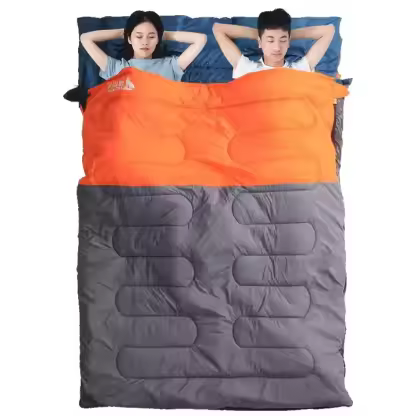 Couple Double Lightweight Portable Waterproof Sleeping Bag Bolsa De Dormir with 2 Pillows for Camping Hiking Travel