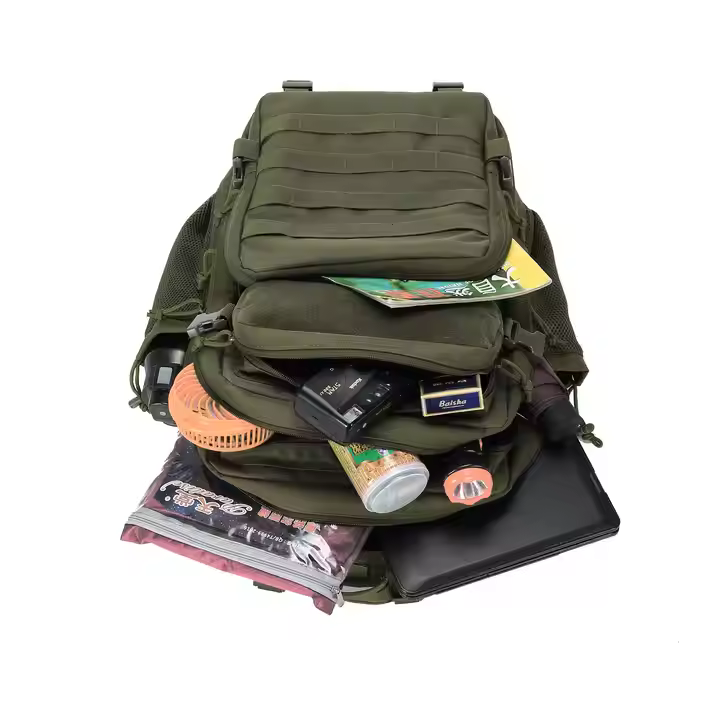 45L Large Space Waterproof Gym Backpack Fitness Men Outdoor Molle Travel Backpack Rucksack With Two Sides Water Bottle Pocket