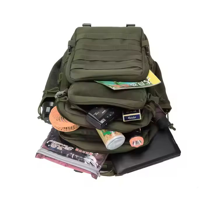 45L Large Space Waterproof Gym Backpack Fitness Men Outdoor Molle Travel Backpack Rucksack With Two Sides Water Bottle Pocket
