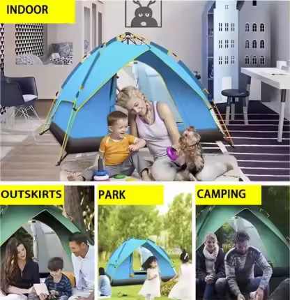 Camping Tent Double Door Outdoor Camping Tent Windproof and Waterproof Lightweight Suitable for Hiking Outdoor