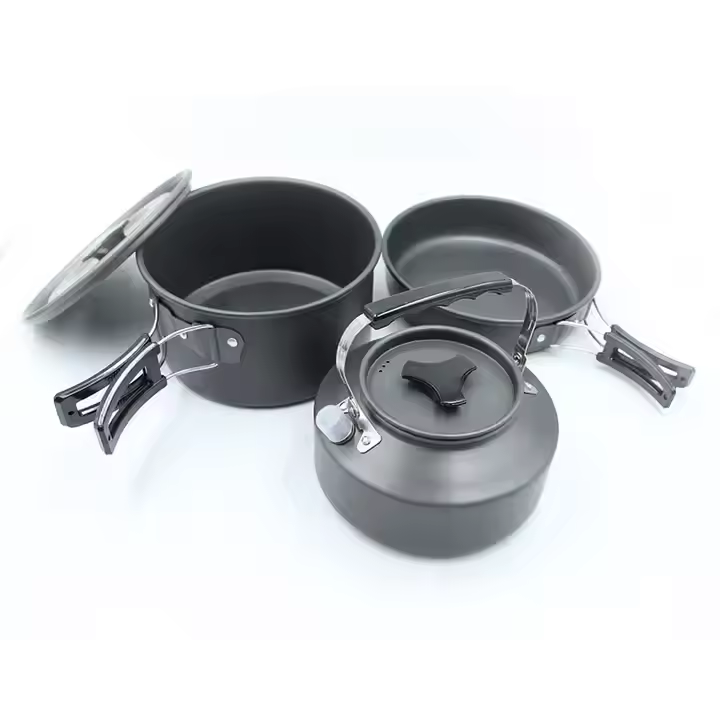 Selco Compact Camping Cookware Set Cooking Pots and Pans Kit Hiking Backpacking Lightweight Portable Camping Gear
