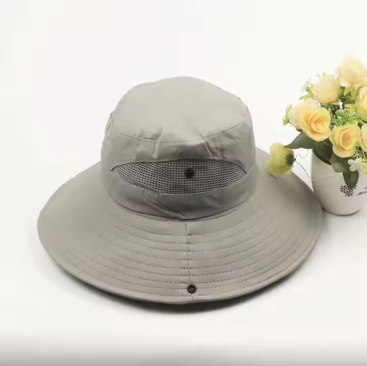 2025 Men Sun Hat UPF50+ Outdoor Fast Dry Mesh Wide Brim Bucket Safari Cap Foldable Waterproof Custom Logo Fishing Hats
