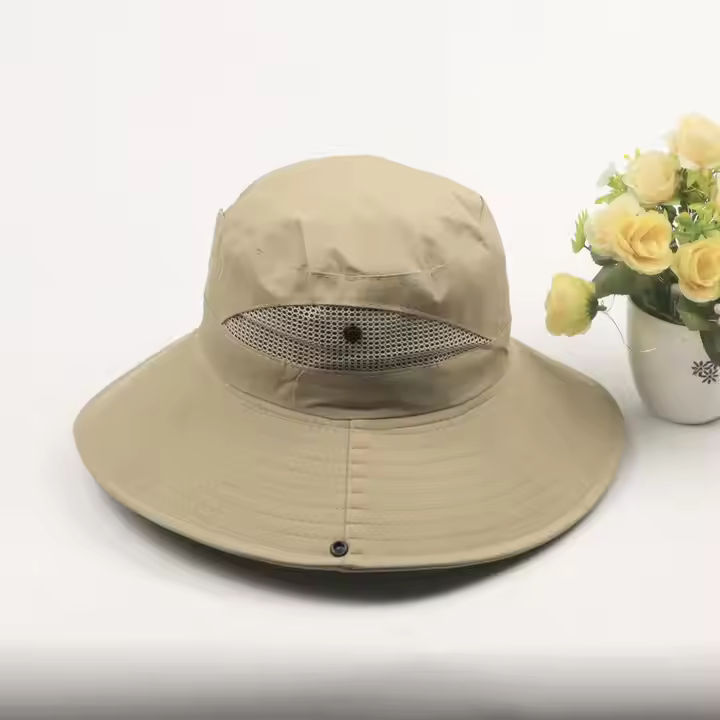 2025 Men Sun Hat UPF50+ Outdoor Fast Dry Mesh Wide Brim Bucket Safari Cap Foldable Waterproof Custom Logo Fishing Hats