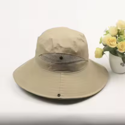 2025 Men Sun Hat UPF50+ Outdoor Fast Dry Mesh Wide Brim Bucket Safari Cap Foldable Waterproof Custom Logo Fishing Hats
