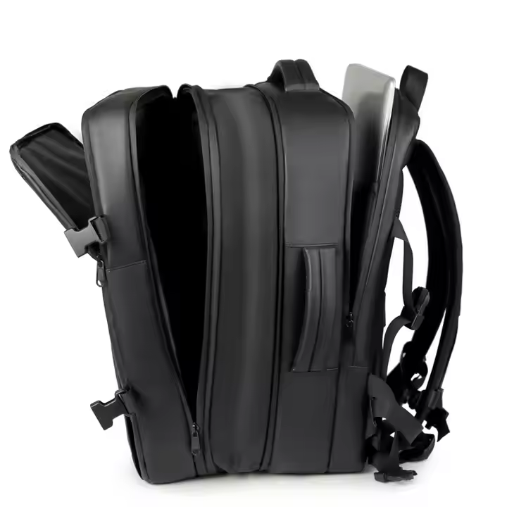 Luxury Business Waterproof Airback Outdoors Vacuum Compression Laptop Backpack Expandable Large Capacity Travel Backpack for Men