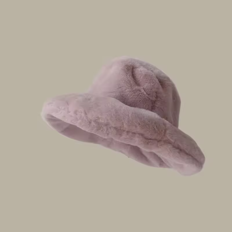Female Warm Fashion Fleece Winter Bucket Hats Women Wide Brim Outdoor Thicken Fisherman Hat Panama