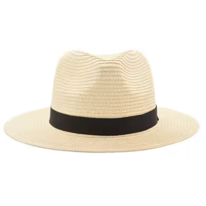HD02 Outdoor Women Men Unisex Plain Beach Design Spring Summer Breathable Sun Straw Braid Floppy Custom Panama Fedora Straw Hat