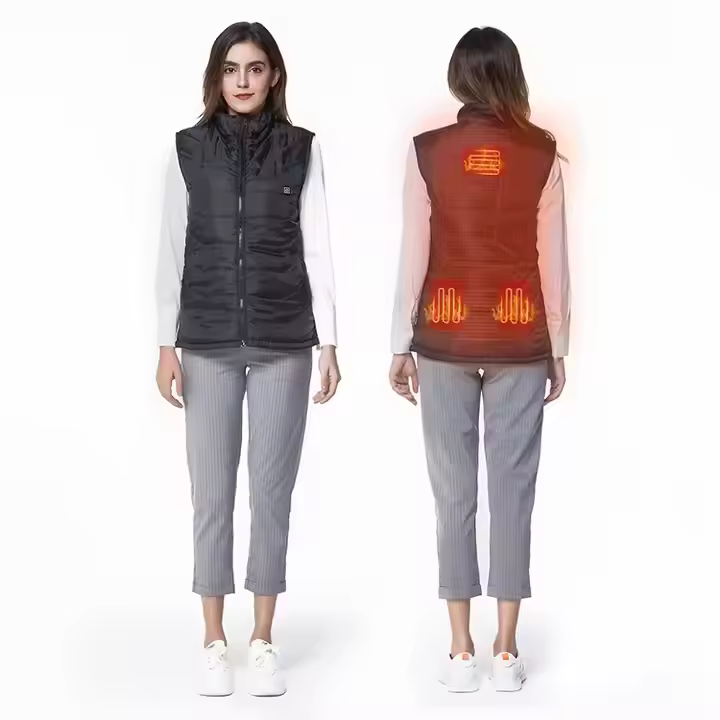 Bulk Sale Winter USB Black Girls Camping Mountaineering Running Cycle Battery Cotton Cropped Puffer Heated Vest Woman