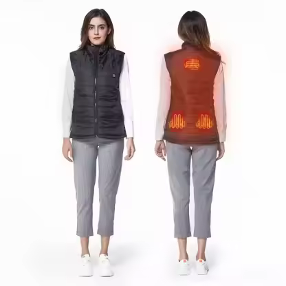 Bulk Sale Winter USB Black Girls Camping Mountaineering Running Cycle Battery Cotton Cropped Puffer Heated Vest Woman