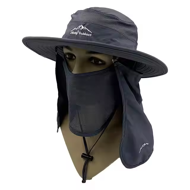 Wholesale Outdoor Dry Fast UV 50+ UV Protection Sun Hat Hiking Neck Flap Face Mask Bucket for Unisex