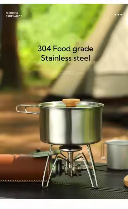 Camping Cookware Set Outdoor Cook Gear Lightweight Kitchen Utensils Hotpot Camping Pot Pans and Kettle