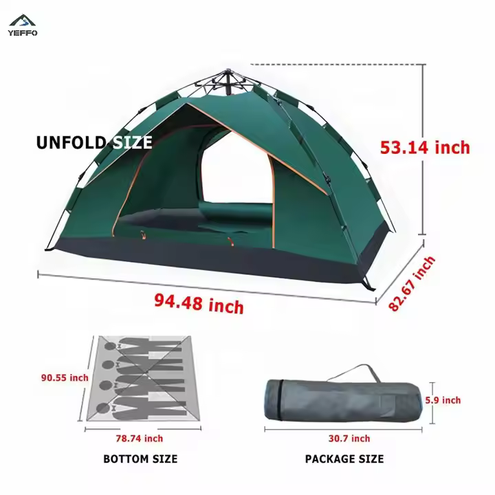 Camping Tent Double Door Outdoor Camping Tent Windproof and Waterproof Lightweight Suitable for Hiking Outdoor