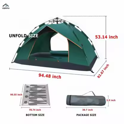 Camping Tent Double Door Outdoor Camping Tent Windproof and Waterproof Lightweight Suitable for Hiking Outdoor