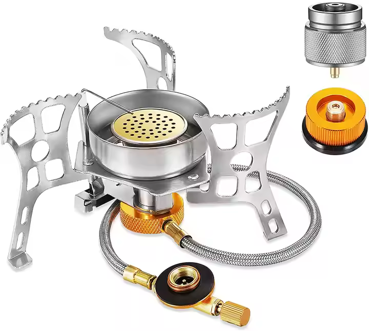 3900W Windproof Camping Gas Stove Portable Backpacking Stove with Piezo Ignition for Outdoor Camping Hiking and Picnic