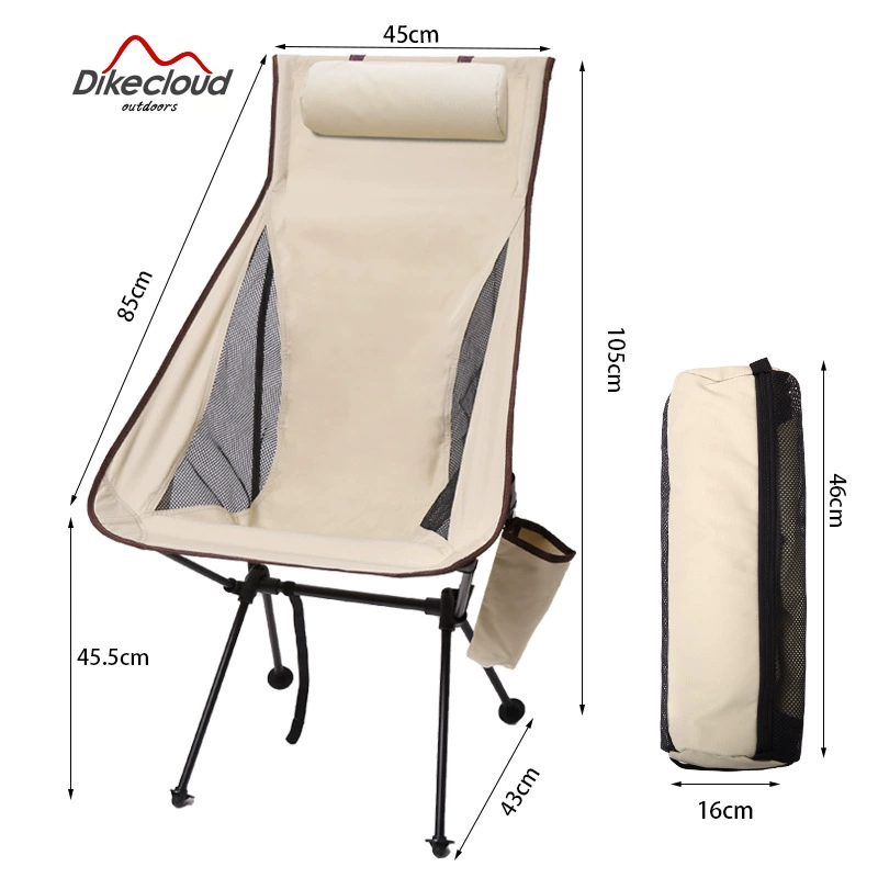Adjustable Oversized Portable Camping Chair – High Back & Headrest, Heavy-Duty Folding Chair for Hiking, Fishing & Beach