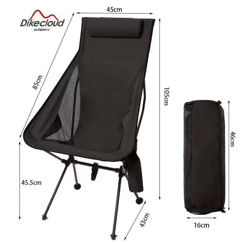 Adjustable Oversized Portable Camping Chair – High Back & Headrest, Heavy-Duty Folding Chair for Hiking, Fishing & Beach