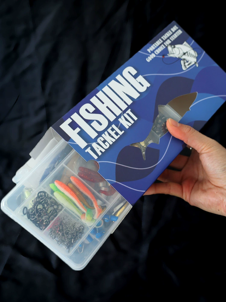 332-Piece Fishing Lure Set with Soft Baits, Hooks, Weights, and Tackle Box