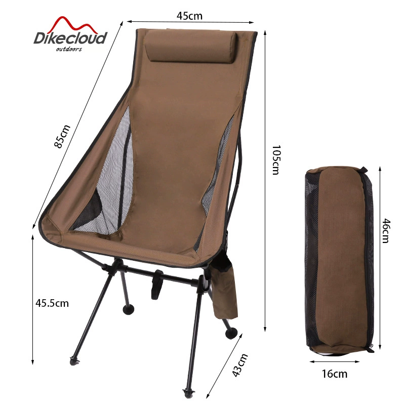 Adjustable Oversized Portable Camping Chair – High Back & Headrest, Heavy-Duty Folding Chair for Hiking, Fishing & Beach