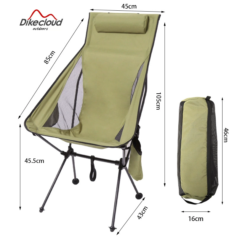 Adjustable Oversized Portable Camping Chair – High Back & Headrest, Heavy-Duty Folding Chair for Hiking, Fishing & Beach