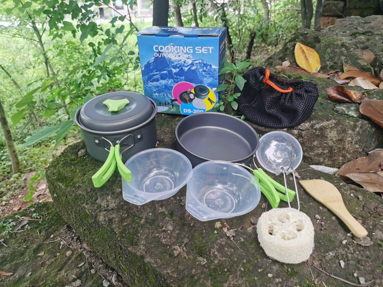 Lightweight 1-2 Person Camping Pot Set – Non-Stick, Portable Cookware with Folding Handle & Eco-Friendly Design
